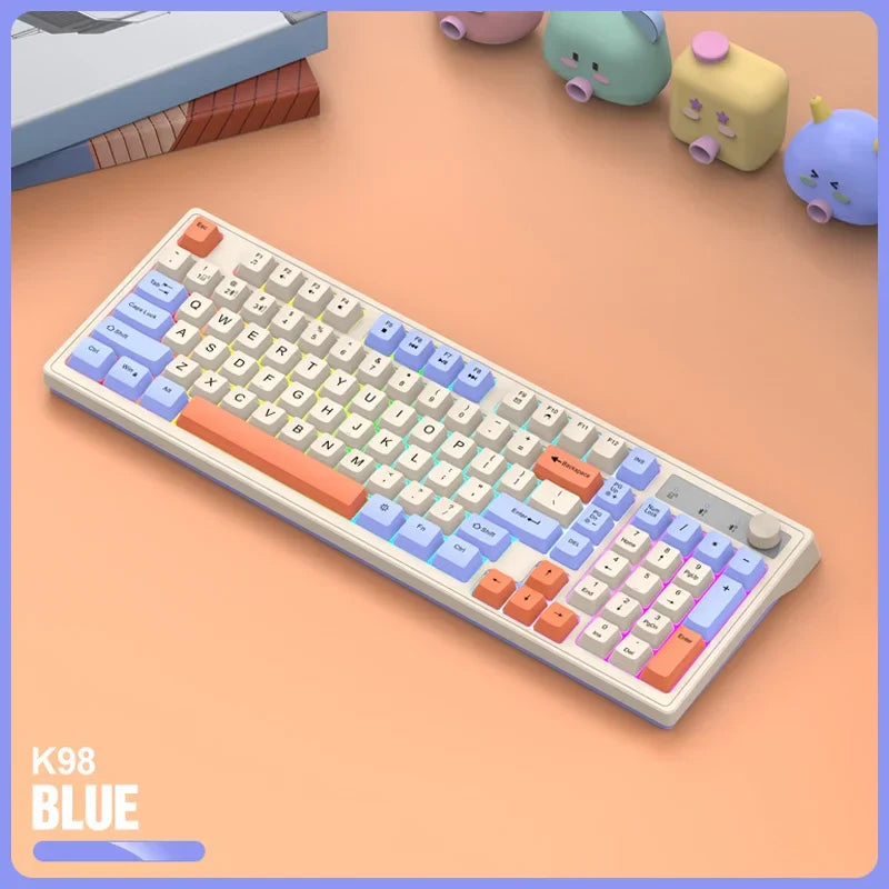 98-key Wireless Keyboard Rainbow Light